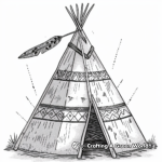 Historic Native American Teepee Coloring Pages 1