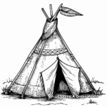 Historic Native American Teepee Coloring Pages 4
