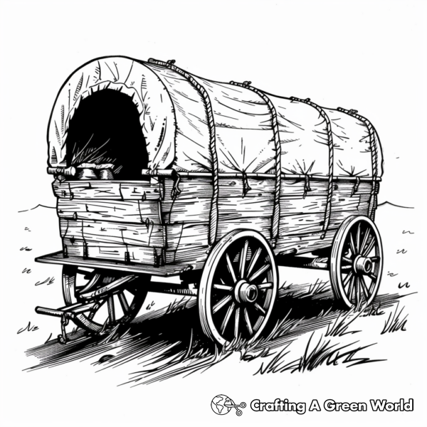 Historic Oregon Trail Wagon Coloring Pages 1