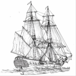 Historic Sailing Ship Coloring Pages 1
