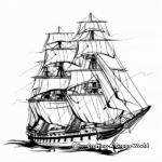 Historic Sailing Ship Coloring Pages 2