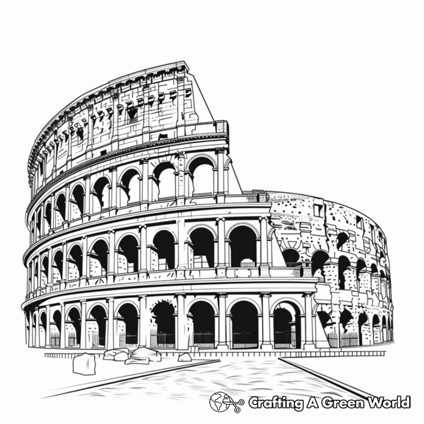 Historical Colosseum of Rome Coloring Pages 1