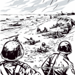 Historical Normandy Beach Landing Coloring Pages 2