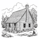 Historical Pioneer Cabin Coloring Pages 1