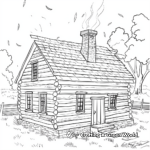 Historical Pioneer Cabin Coloring Pages 2