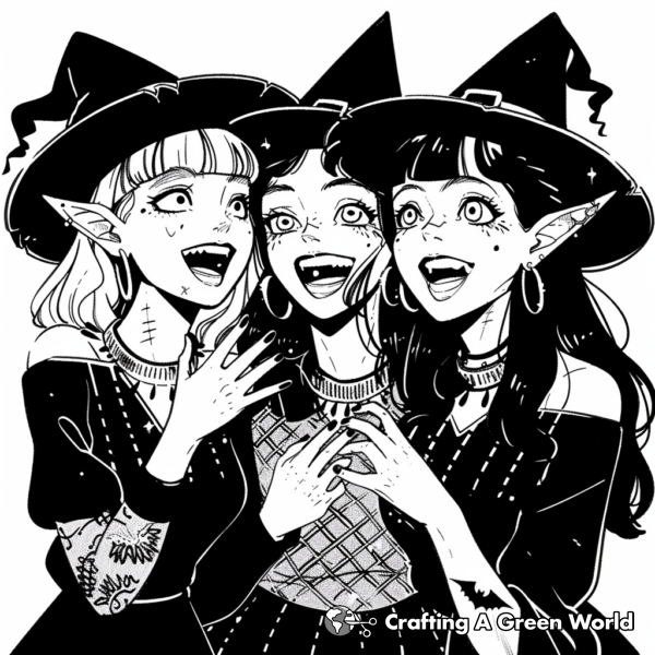 Hocus Pocus Witches Coloring Pages 1