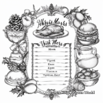 Hoilday themed Menu Coloring pages: Christmas, Thanksgiving, Easter 1