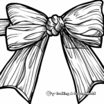 Holiday-Themed Christmas Bow Coloring Pages 1