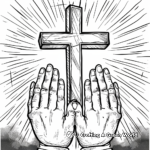 Holy Cross and Praying Hands Coloring Pages 2