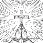 Holy Cross and Praying Hands Coloring Pages 3