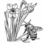 Honey Bee on Daffodils Coloring Pages 4