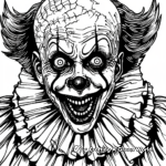 Horrifying Circus Ringmaster Clown Coloring Pages 1