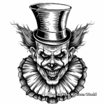 Horrifying Circus Ringmaster Clown Coloring Pages 2