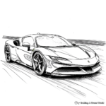Hyper Detailed Ferrari SF90 Stradale Coloring Pages for Adults 2