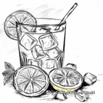 Ice Cold Lemonade with Mint Coloring Pages 2