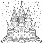Ice Cream Decorated Sand Castle Coloring Pages for Kids 3