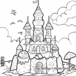 Ice Cream Decorated Sand Castle Coloring Pages for Kids 4