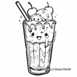 Ice Cream Float with Kawaii Twist Coloring Pages 1