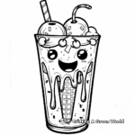 Ice Cream Float with Kawaii Twist Coloring Pages 2