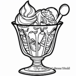Ice Cream Sundae Preparation Kitchen Coloring Pages 1