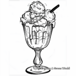 Ice Cream Sundae Preparation Kitchen Coloring Pages 2