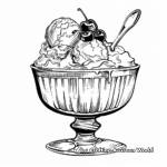 Ice Cream Sundae Preparation Kitchen Coloring Pages 3