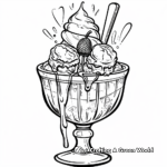 Ice Cream Sundae Preparation Kitchen Coloring Pages 4