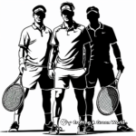Iconic Tennis Player Silhouettes Coloring Pages 1