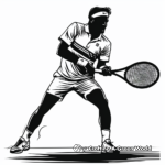 Iconic Tennis Player Silhouettes Coloring Pages 2