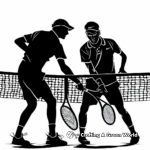 Iconic Tennis Player Silhouettes Coloring Pages 4