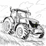 Idyllic Farm Scene with John Deere Tractor Coloring Pages 1