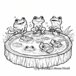 Imaginative Fairytale Frog Pond Coloring Pages 1