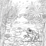 Imaginative Fairytale Frog Pond Coloring Pages 2