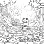 Imaginative Fairytale Frog Pond Coloring Pages 3