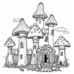 Imaginative Fungus Castle Coloring Pages 1