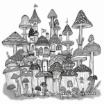 Imaginative Fungus Castle Coloring Pages 3