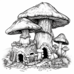 Imaginative Fungus Castle Coloring Pages 4
