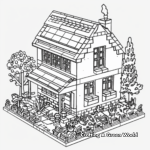 Imaginative Lego Minecraft House Coloring Pages 2