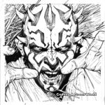 Immense Detail Darth Maul Coloring Pages for Adults 4