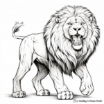 Impressive Alpha Male Roaring Lion Coloring Pages 3