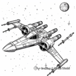 In Space X-Wing Starfighter Coloring Pages 1