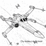 In Space X-Wing Starfighter Coloring Pages 3