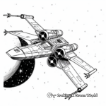 In Space X-Wing Starfighter Coloring Pages 4