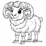 In the Highlands: Scottish Ram Coloring Pages 2