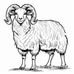 In the Highlands: Scottish Ram Coloring Pages 3