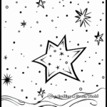 In the Night Sky: Starry Scene Coloring Pages 1