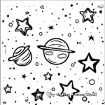 In the Night Sky: Starry Scene Coloring Pages 2