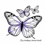Indigo & Violet Butterflies Coloring Pages 2