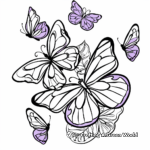 Indigo & Violet Butterflies Coloring Pages 3