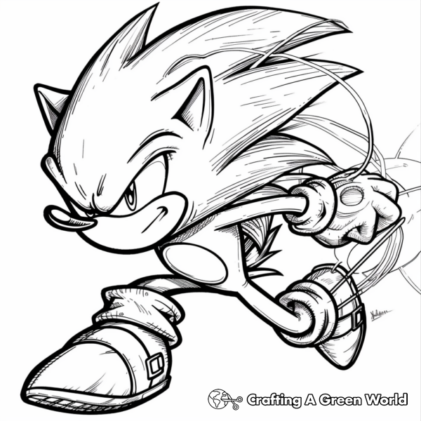 Dark Sonic Coloring Pages - Free &amp; Printable!
